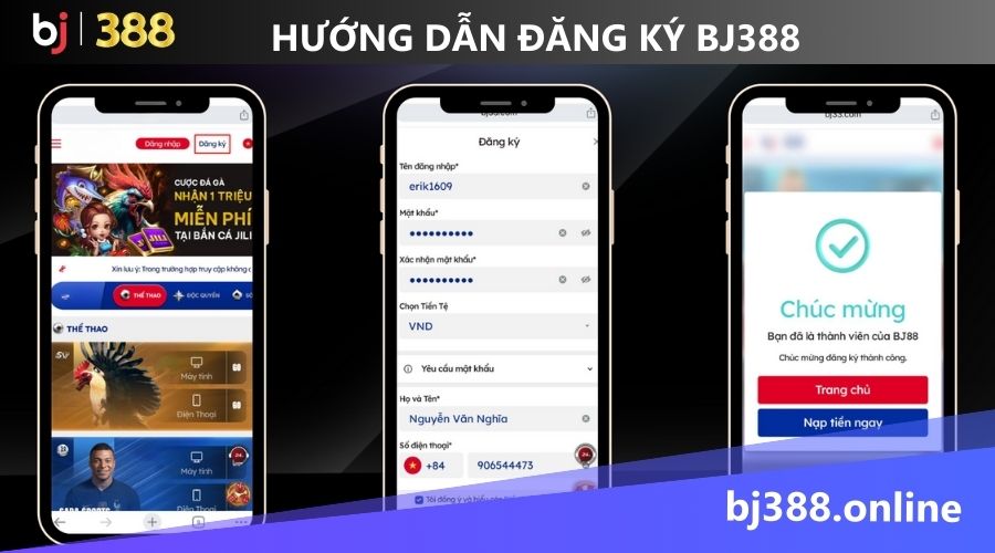 đăng ký tài khoản BJ388